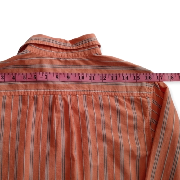 ARIZONA BOYS' STRIPED  LONG SLEEVE SHIRT. SIZE L/G (14-16). COLOR  ORANGE - Picture 6 of 11